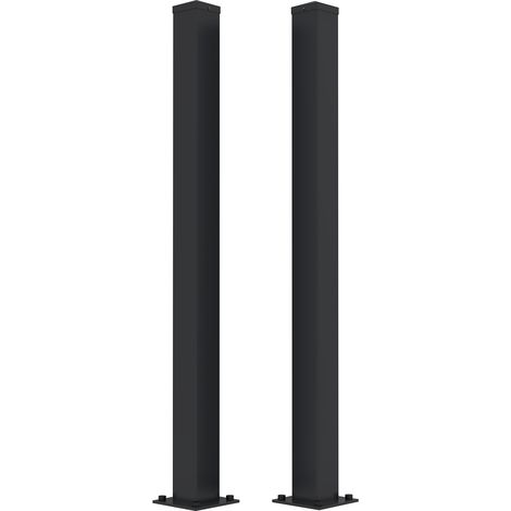 Lot de 2 poteaux en fer CARMO 10x10cm H.145cm noir