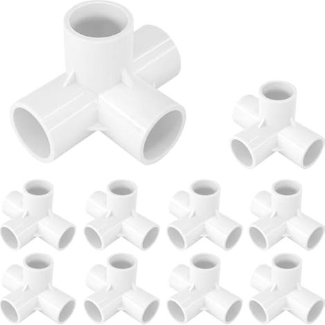 Lot de 10 raccords en PVC à 4 Voies 25 mm pour Serre et Meubles (1/4)