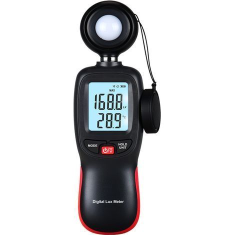 Luxmeter mit Datenaufzeichnung, digitales Luxmeter, hintergrundbeleuchtetes Temperatur-Luxmeter, Messbereich 0-200000 (1/5)