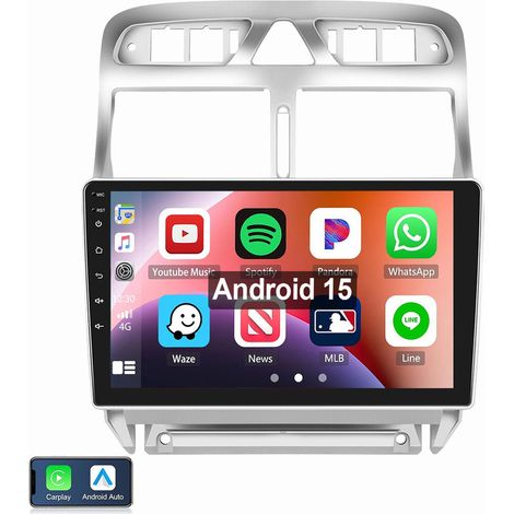 Android 15 Apple Carplay Autoradio GPS WiFi Pour Peugeot 307 2002-2013 1+32G