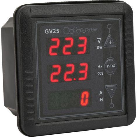 Panneau de test numérique de tension, courant et fréquence pour générateur GV25 MK2 (système 110/220 V) (1/5)