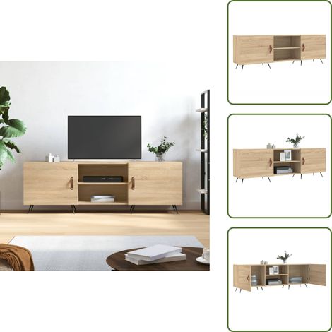 The Living Store TV-Schrank Sonoma-Eiche 150x30x50 cm Holzwerkstoff - TV-Ständer Holz