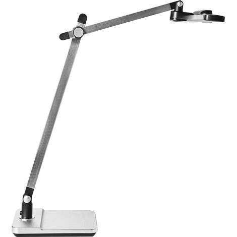 Lampada da scrivania LED professionale per ufficio regolabile con dimmer continuo e modalità CCT argento Serpens