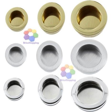 Placca Tonda Maniglia Incasso Scorrevole Mm26 35 40 48 Cromo Satinato Lucido Oro - Colore: Cromo Sat - Taglia: 26