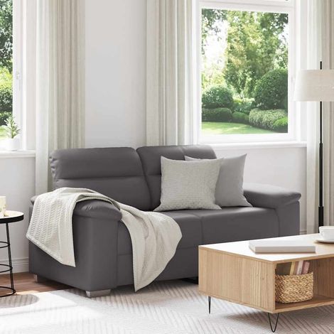 2-Sitzer-Sofa Grau 160x81x84 cm Kunstleder