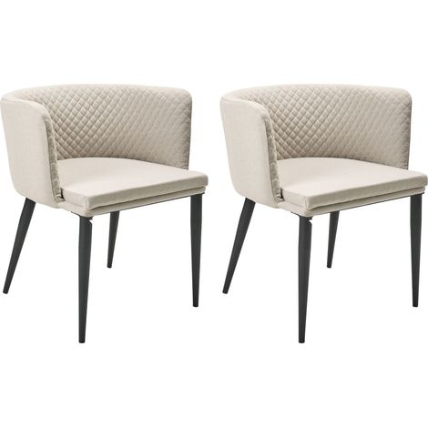Set di 2 poltrone moderne per esterni e interni Tessuto Struttura nera Beige Limasson