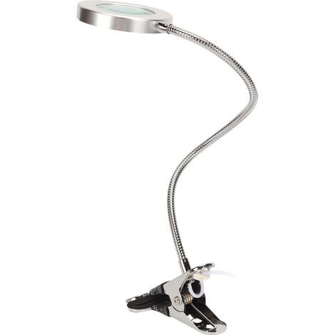 Lampe loupe de bureau à 3 modes de couleur, 500 lumens, col de cygne flexible, protection oculaire, intensité variable, pince, lampe LED (1/5)