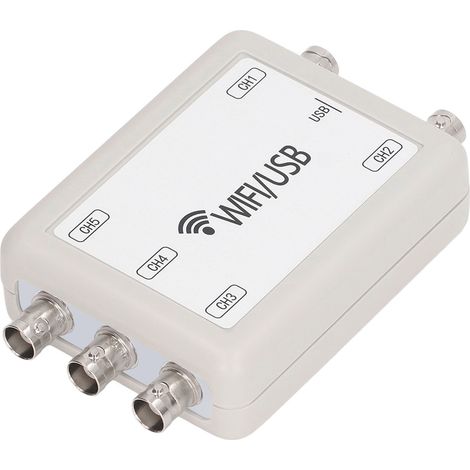 Oscilloscope virtuel portable 5 canaux Wi-Fi USB pour PC et téléphone mobile  plage de fréquences : 0 Hz à 50 kHz  fréquence d’échantillonnage : 150 kHz (1/5)