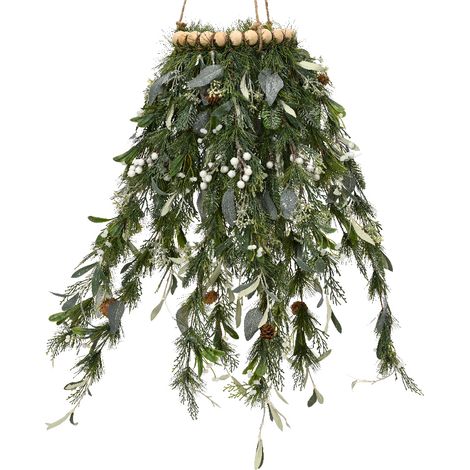 Ghirlanda glitterata verde h. 65cm x dia 20cm