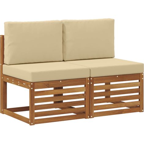 2 Pièce Sofa de milieu extérieur Bois d'Acacia Massif Naturel