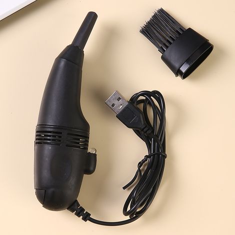Mini aspirateur USB, silencieux, grande capacité, nettoyeur de clavier portable, nettoyeur de clavier d'ordinateur noir (1/5)