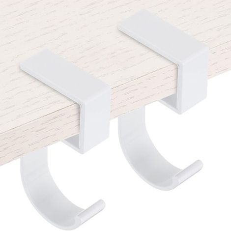 Fuleadture Simple Aluminum Table Hook, Desktop Organizer Hook, Creative Desktop Hook, 2 White Pieces (1/5)
