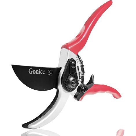 Gartenschere Bypass SK5 Stahl Teflonbeschichtet ergonomisch rot (1/5)