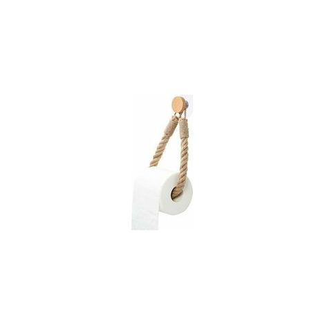 Papier Toilette Adhésif, Porte Serviette Corde de Chanvre Rétro, Support Papier Toilettes pour Salle de Bain et Cuisine  Marron