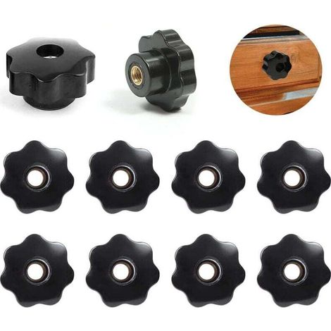 Écrou UlisemM8, 10 pièces écrou de serrage pratique, filetage interne, filetage interne, filetage en plastique, tête étoile, pour machines-outils, équipement mécanique. (1/4)
