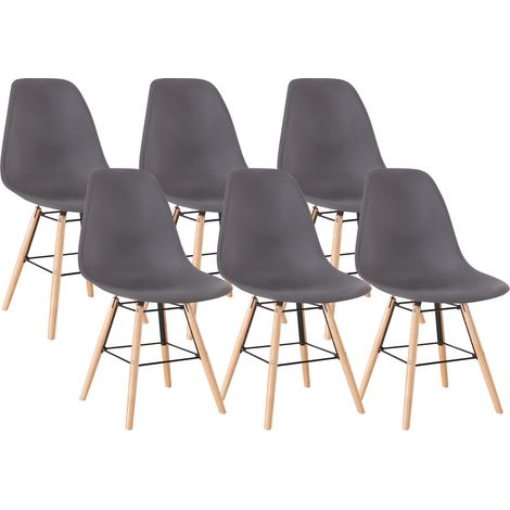 Set aus sechs skandinavischen FARY Stühlen grau