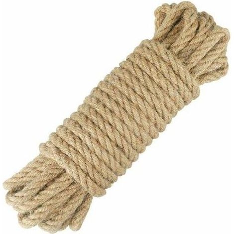 Corde de jute décorative - S'arern - Épaisseur 10 mm - Longueur 10 m - Biodégradable - Résistant à l'humidité (1/5)