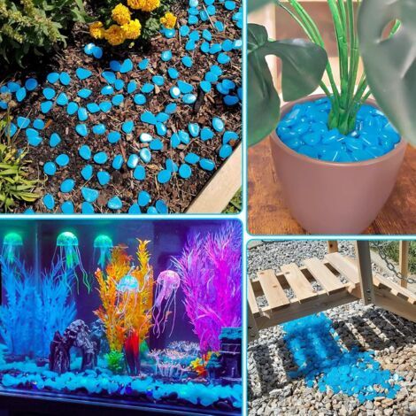 300 Piedras Piedras Luminosas, Piedras Decorativas para Macetas, Guijarros para Acuario, Grava para Acuario, Decoración para Outsidees de Jardín y Guijarros Luminosos, Guijarros para Jardín y Guijarro (1/4)