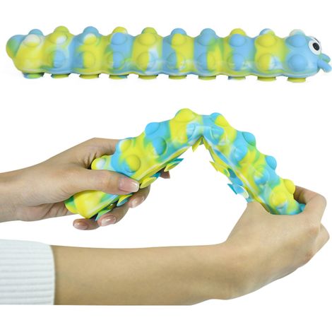 Irovami Boule à bulles de décompression Popits Chenille, jouet anti-stress lumineux à pincer et à presser, objet de détente pour le bureau (1/5)