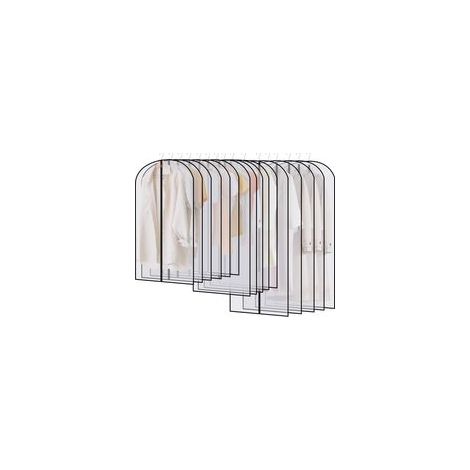 15Housses de Vêtements,Housse Vetements à Suspendre Anti Poussière,Transparent Housse de Vetement avce Zip, pour Costumes, Manteaux, Housses de Veteme