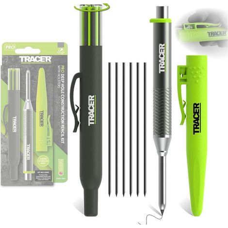 TRACER Pro Series Aluminium Tiefloch Bleistift + 6 Ersatzminen Set (1/5)