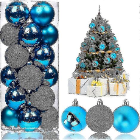 Boules de Noël (24 pièces) - Bleues - Bjb333 -JRCN (1/5)