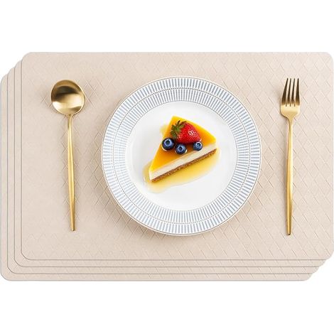 Polyte Placemats Faux Vinyl PVC Polyester (1/5)