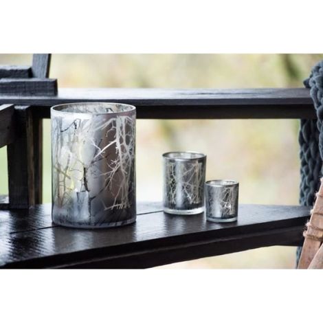 Photophore - - Branches en verre gris - 7,5 cm - Contemporain - Design (1/4)