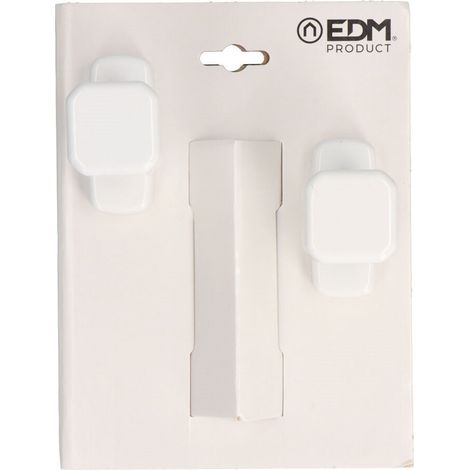 Juego de pomo recuperable, modelo 6807, de aluminio con acabado blanco, 37 x 83 x 69 mm, blister (1/3)