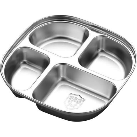 Assiettes compartimentées pour enfants en acier inoxydable, indestructibles et de forme mignonne pour les enfants difficiles (1/5)