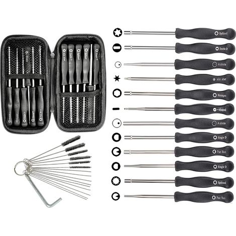 Houhence – Lot de 12 outils de réglage carburateur – Compatible Stihl, Husqvarna, Poulan, Echo – Pour moteurs 2 temps – Kit complet avec accessoires (1/5)