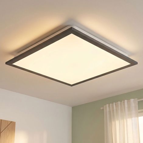 LED Deckenpanel Deckenleuchte Wohnzimmer quadratisch Weiß Aluminium Acryl H 6 cm (1/5)