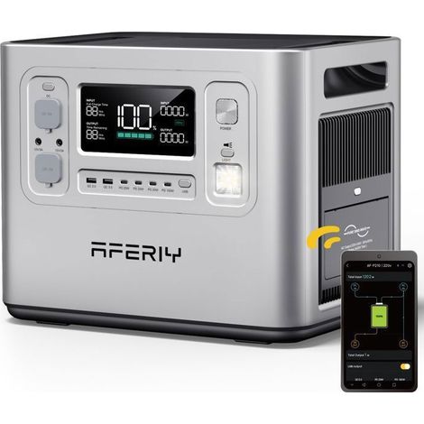Tragbare Energie-Station - AFERIY - P210 - 2400W Dauerleistung - 2048Wh LiFePO4 - Schnellladung 1,5H