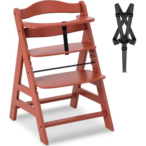 hauck Seggiolone Pappa in Legno Alpha+ - Seggiolone Evolutivo da 6 mesi fino a 90 kg - Sedia Evolutiva con Barra Frontale, Cintura Inguinale e a 5 Punti - Legno Certificato FSC® - Cork (1/5)