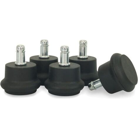 5 patas fijas para silla de oficina, 3,5 cm de alto, vástago de 11 mm, plástico duro negro, apto para base de estrella
