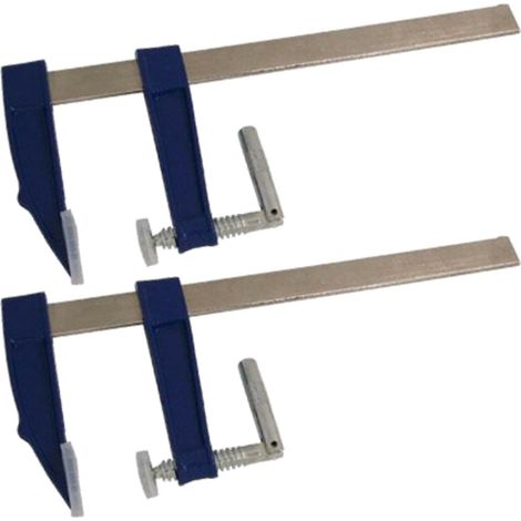 Neilsen 2pc F Clamps Wood Working 300mm Heavy Duty Cast Iron Metal Deep clamp