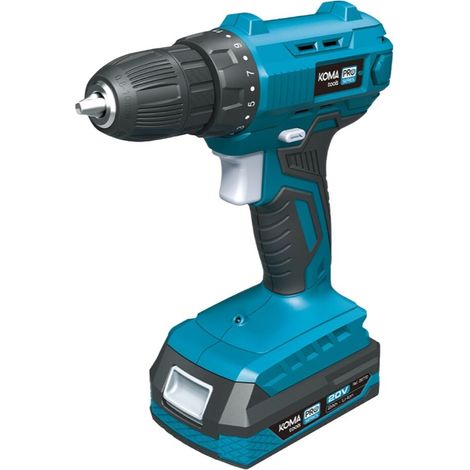 Trapano avvitatore a batteria 20V KOMA TOOLS - Batteria 2,0Ah - Caricatore - Accessori (1/5)