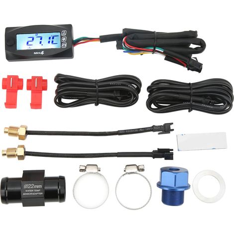 Compteur de Température de l'eau, Jauge de Tension de Temps étanche Universelle 4 en 1 écran LCD DC12V pour Moto (M201.0). (1/5)