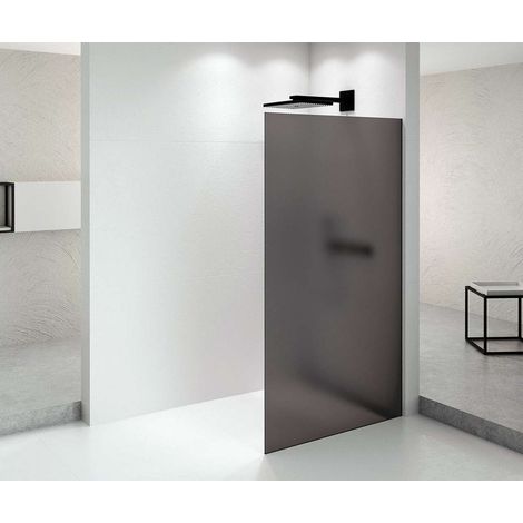 Polysan Architex - Mampara de ducha Walk-In, 66x210 cm, cristal negro mate/ahumado mate AXB70SM (1/2)