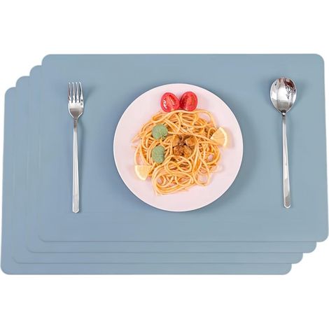 4 pezzi - Effetto pelle - 45 x 30 cm - Tovagliette antiscivolo - impermeabili - lavabili - per la tavola - tovagliette - resistenti all'olio (1/4)
