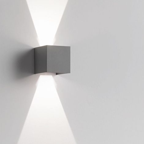 APPLIQUE PARETE CUBO DA ESTERNO A LED 16W 3000K ANTRACITE HOTSHOT AFFRALUX (1/4)