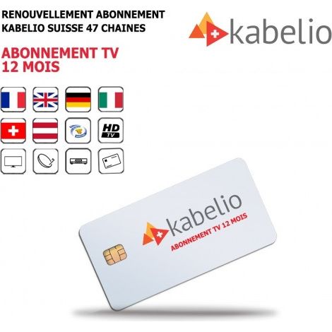 Renouvellement Abonnement Tv 12 Mois bouquet Suisse 47 chaînes Européennes Françaises Allemandes Italiennes Anglaises (1/5)
