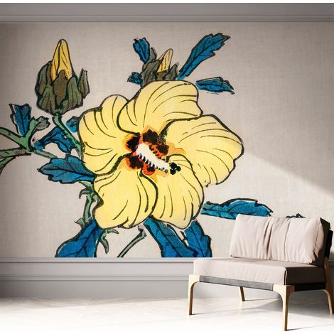 Fototapete Selbstklebend - Wanddekoration - Wandfolie - 3D Tapete Wand - Wohnungsdeko Gelbe Blume 312x219 cm