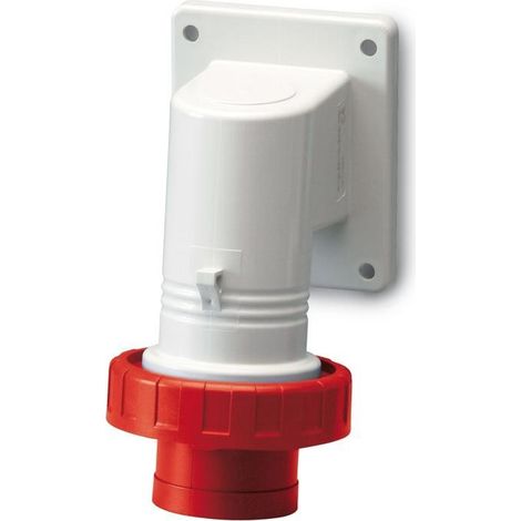 Spina incasso industriale 32a 3p+t 6h 380-415v ip66/67 rossa scame eureka 247.3296