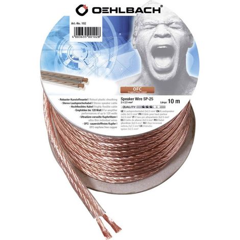 Oehlbach 102 Câble haut-parleur 2 x 2.5 mm² transparent 10 m A216311