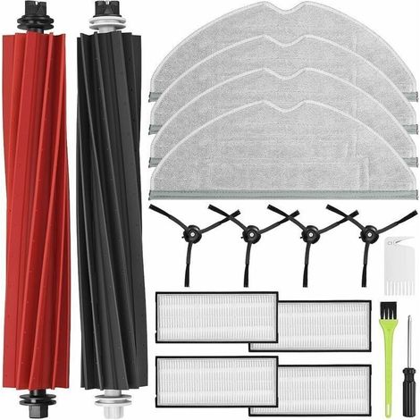 Kit Compatible série et Accessoires pour Roborock S8 Pro Ultra, Pièces de Rechange pour roborock S8/ S8 Plus, 2 Brosses Principales, 4 Filtres, 4 Serpillières et 4 Brosses Latérales,Pièces de rechange (1/4)