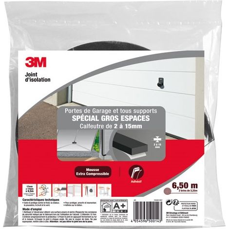 3M - joint de mousse porte de garage gros espace 2 à 15 mm 6.5 m
