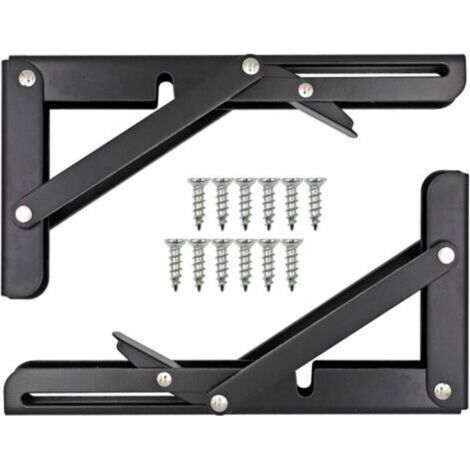 Neige-Equerre Pliable Etagere,Tablette Murale Rabattable,Equerre Pliable Charge Lourde Consoles et Taquets pour éTagèRes Utilisé Pour éTabli, éTagèRe,8 Pouces