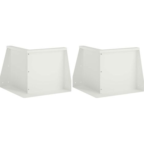 Retaining Wall 2 pcs 50 x 50 x 50 cm Steel White vidaXL