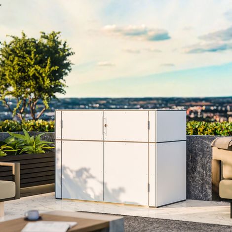 Armoire de jardin Bertilo HPL blanc 0,94m² (1/5)
